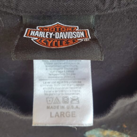 Vintage Harley Davidson T Shirt Tennessee Big Print USA Flag Skull Size Large - Picture 3 of 7